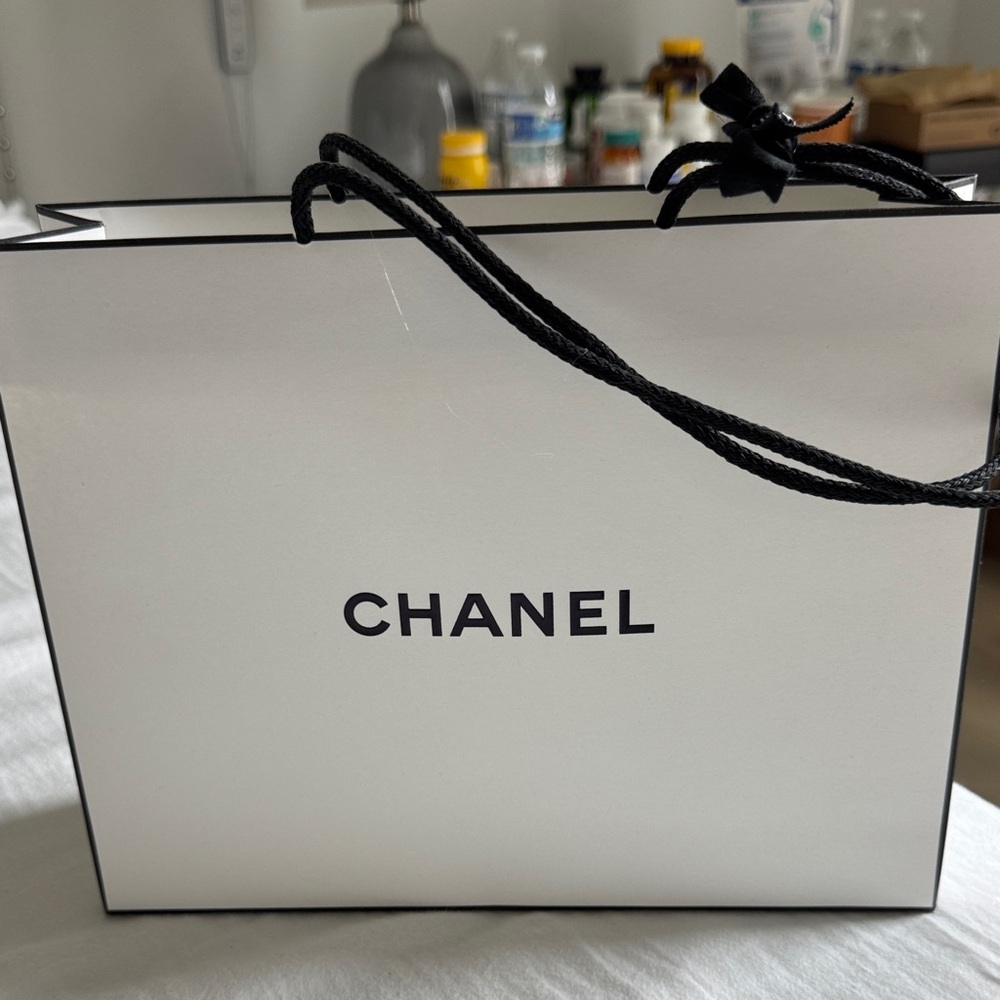CHANEL Classic White and Black Tote